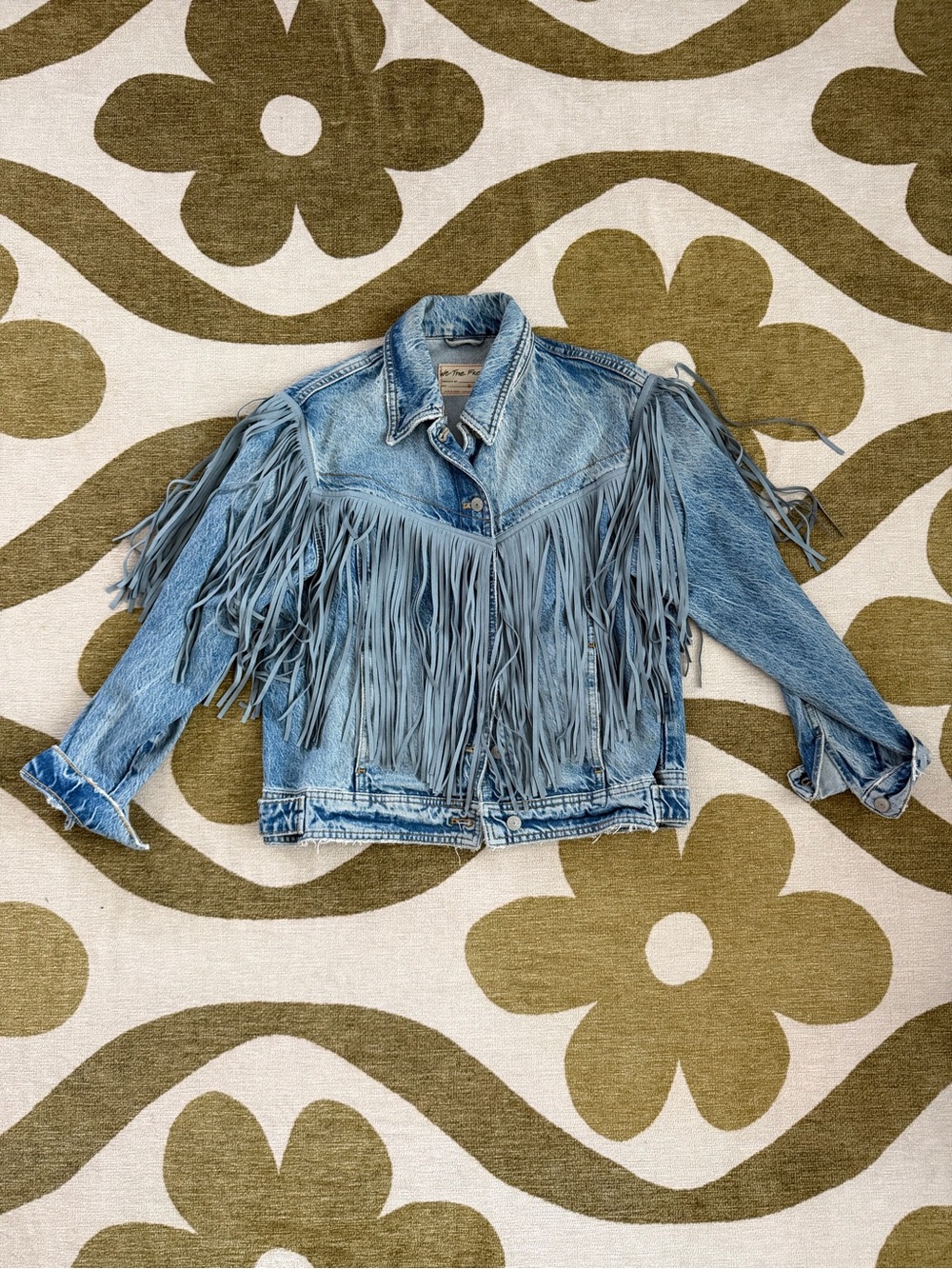 Fringed Light Blue Denim Jacket